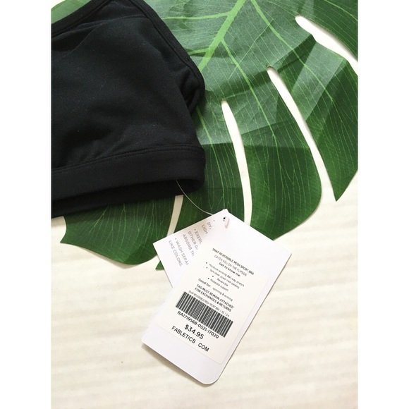 SALE $10✨Fabletics sports bra neon front black top - Picture 5 of 7